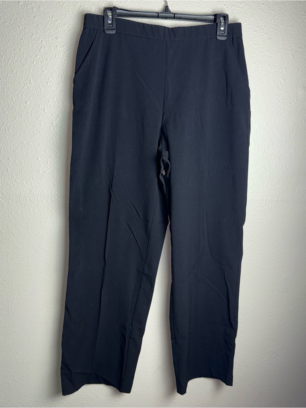 Dana Buchman Black Pull On Dress Pants Size 10 Short Stretch Career Office